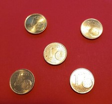 1 Cent Münzen goldfarben