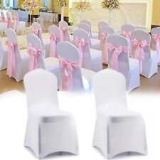 50pcs Stuhlhussen Stretch Stuhlbezug Stuhlüberzug Hochzeit Hussen Weiß/Schwarz