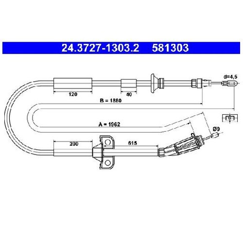 Handbremsseil hinten für - 2x,