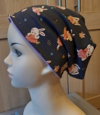 Wendemütze - Kinder - Beanie KU 48-50 cm -  blau Hase als Ballerina * Fleece