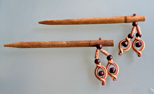 Holz haarstab mit perlen - holz,
