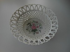 Konfektschale Gebäckschale Schale Durchbruchschale Crown Regent Blumenmotiv