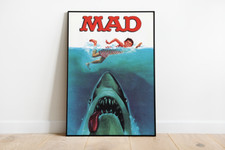 Poster Artwork MAD | JAWS | Der weiße Hai | Alfred E. Neumann | DinA1 | NEU