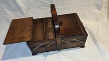 Nähkasten Nähkästchen Nähkorb Holz alt antik shabby Vintage Art Deco 50er 60er