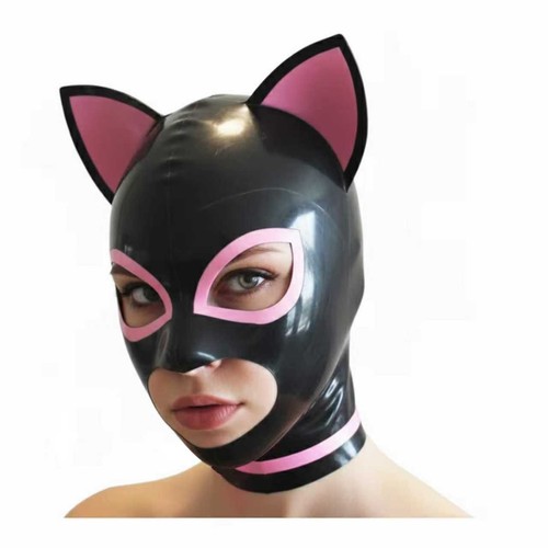 Latex katzenohren maske - latex,