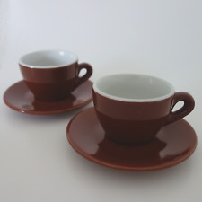 2 Cappuccinotassen & Untertasse braun dickwandig 150 ml NUOVA POINT Italien