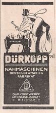 Dürkopp Nähmaschinen Bielefeld - Reklame - 1918 - Historische Werbung ~4x9cm