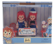 1999 Barbie Shelly (Kelly) & Tommy Puppen-Set: Raggedy Ann & Andy / Mattel 24639