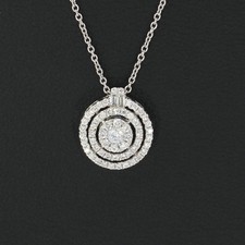 Wert 1280 € Brillant Diamant Anhänger mit Kette in 750 18 Karat Weiß Gold