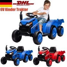 6V Elektrischer Kinder Traktor Anhänger 2-in-1 mit Hupe USB Musik LED-Lichtern