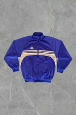 Vintage Adidas Trainingsjacke 90s / Y2K – Royalblau Beige–Retro Track Jacket|L|