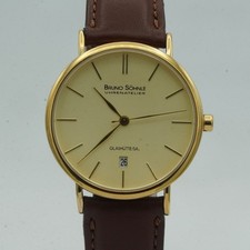 BRUNO SÖHNLE HERREN UHR STAHL VINTAGE 3214 35MM VINTAGE VERGOLDET RAR