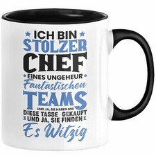 Chef Geschenk Lustig Tasse für Chef vom Team Ich Bin Stolzer Chef Eines Ungeheue