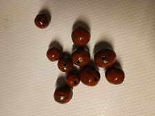 Rot Glasierte Ton Kugeln 2-3cm Durchmesser mit Loch 10 Stück Deko/Home