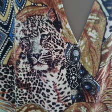 Strickjacke Ovanti Gr.44 Leopard Feinstick