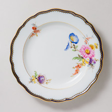 Meissen Teller Bunte Blume Bukett A-Kante 20 cm 1. Wahl Knaufzeit unbeschädigt