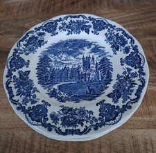 7 Speiseteller  Durchm. 25 cm Royal homes of Britain Enoch Wedgwood Blau 