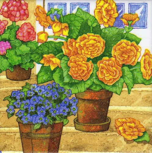 Deko wandfliese blumen - 1,