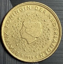 Fehlprägung 50 cent Niederlande  Rand verprägt  Prägefehler  (VP1-7)