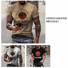 Herren T-shirt 3D Druck Bacardi cool lässig Sommer Muskel Fitness Kurzarm