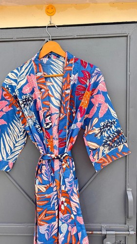 Baumwoll kimono bademantel mit - bademantel,