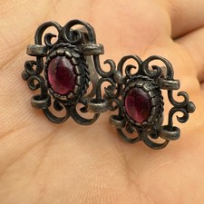 Antike silber ohrringe granat - antike,