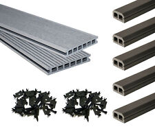 65 m² WPC Komplettbausatz PREMIUM Terrassendielen Grau Komplettset Holz BPC