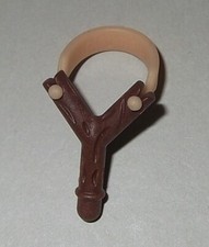 22046, Zwille, Steinschleuder, Schleuder (2-teilig) mit Gummi, braun, beigebraun