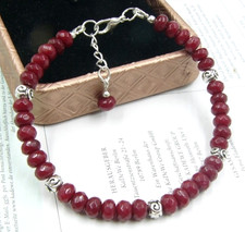 Rubin armband mit metallperlen - mit,