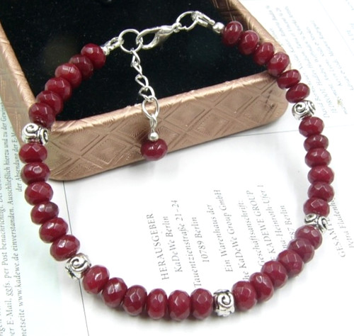 Rubin armband mit - rubin-armband, metallperlen