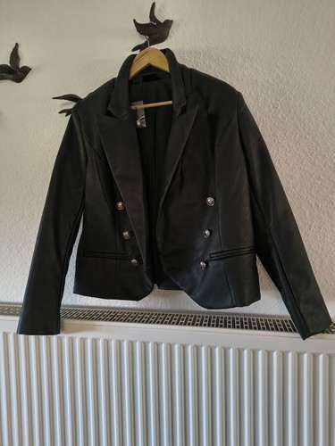 Kurzblazer schwarz kunstleder - kurzblazer,