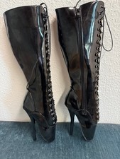 Kassiopeya Lack kniehohe Ballettstiefel Boots Schuhe Club ungetragen OVP