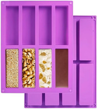 Müsliriegel Backform, 2 Stück 8 Mulden Silikonform Riegel, Riegelform Silikon, M