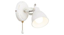 Spot Lampe mit Schalter Shabby Chic E14 bewegliches Licht Wand Leuchte SHIREEN