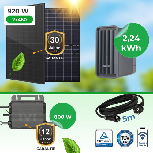 Balkonkraftwerk 920w 2x460w - balkonkraftwerk,
