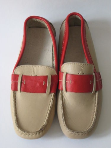 Mokassin beige rot - mokassin,