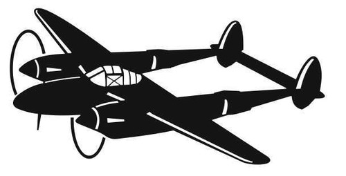 P38 lightning aufkleber - p38,