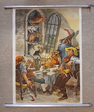 Schulwandkarte: Bremer Stadtmusikanten - Rollkarte Lehrtafel