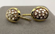 Pavé Vintage 14K Ohrstecker Ohrringe 24 Diamanten Gelbgold/Weißgold 585