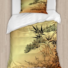 Japanisch Bettwäsche Set Asiatische Bambusmotive