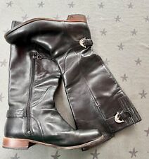 UGG Stiefel 41 Bikerboots schwarz Leder  weiter Schaft  cool sehr gepflegt
