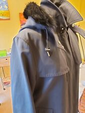 Trenchcoat Massimo Dutti, Damen ital. L, dunkelblau, Kapuze mit Fell abnehmbar