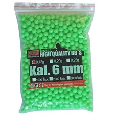 BGS Softairkugeln lichtgrün verschließbarer Beutel 1000 Stk. Kaliber 6 mm 0,12 g