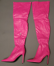 Sexy Overknee Stiefel Reißverschl. Stilettoabs. Gr. 44 -(080)