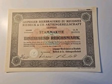 Leipziger Bierbrauerei zu Reudnitz Riebeck & Co. Aktiengesellschaft 1000 RM 1933