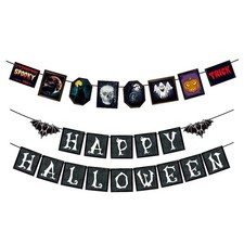 Halloween Banner Wand tragbar für Garten Horrorfilm Mottoparty Hinterhof