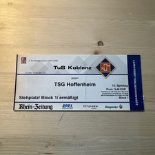 Ticket Eintrittskarte TuS Koblenz TSG Hoffenheim 2007 2008 2. Bundesliga