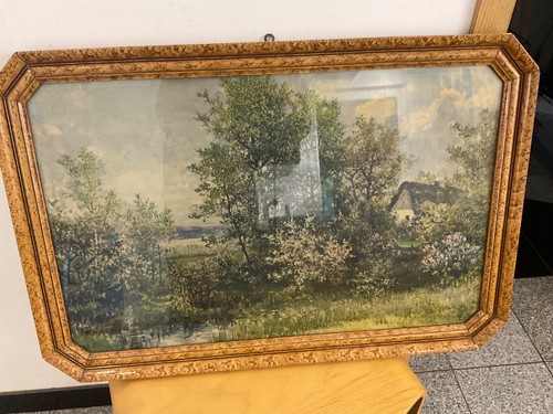 Altes wandbild holzrahmen - wandbild,