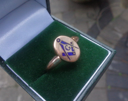 Rosa gold freimaurer ring 9ct - rosa,