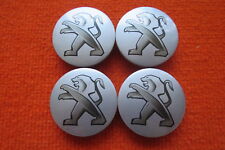 4 Nabenabdeckungen/Radkappen für Alufelgen von RIAL in silber für Peugeot N23